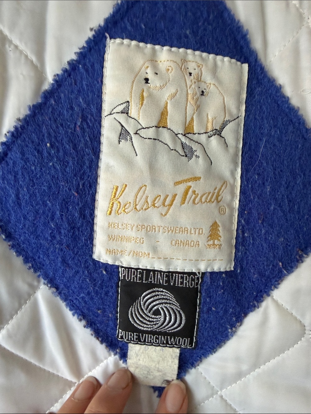 Vintage Kelsey Trail Pure Virgin Wool Polar Bear Appliqué Fur-Trim Hooded Parka - Picture 9 of 13